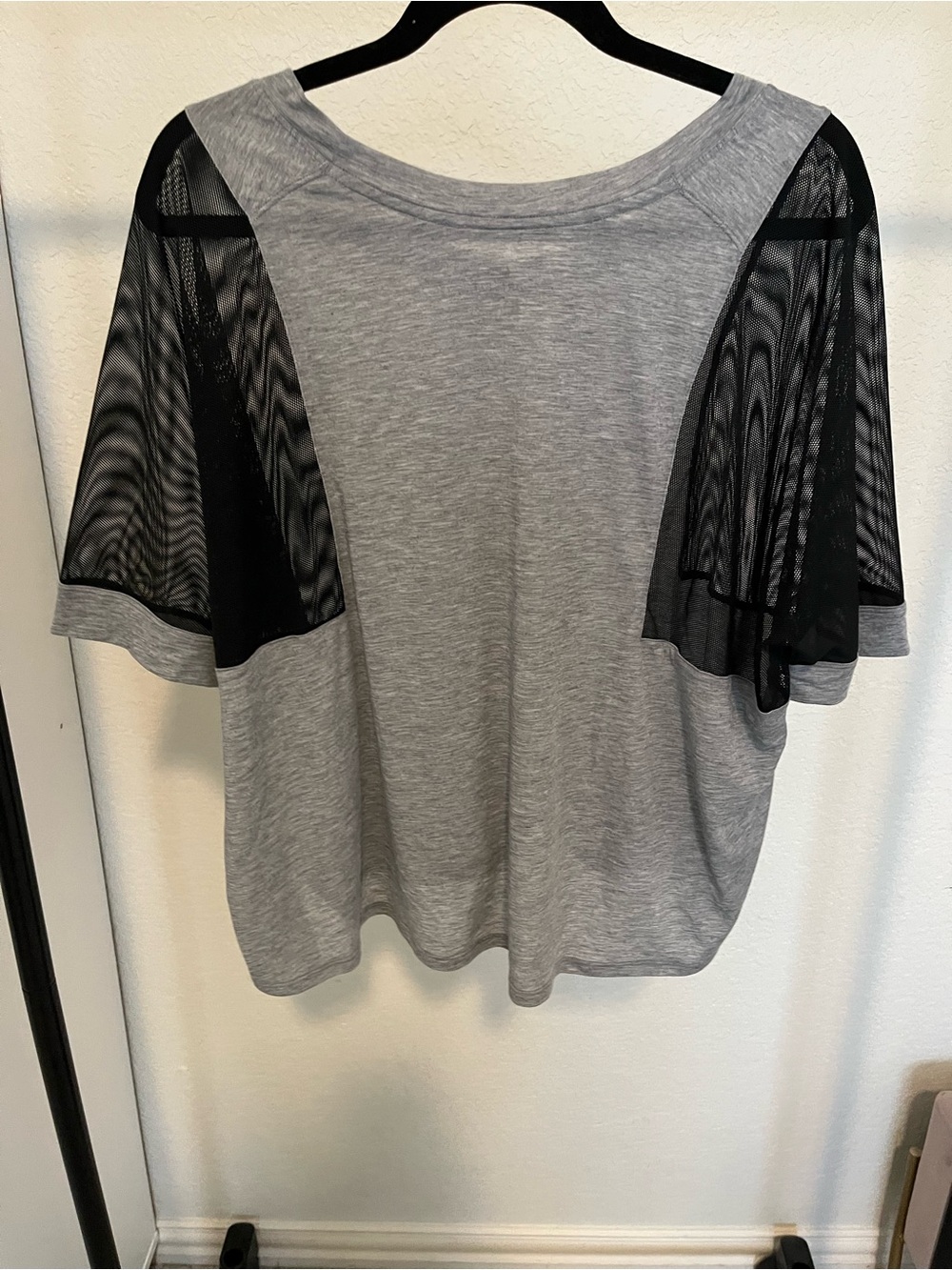 Nike Gray Tee with Black Mesh Short Sleeves